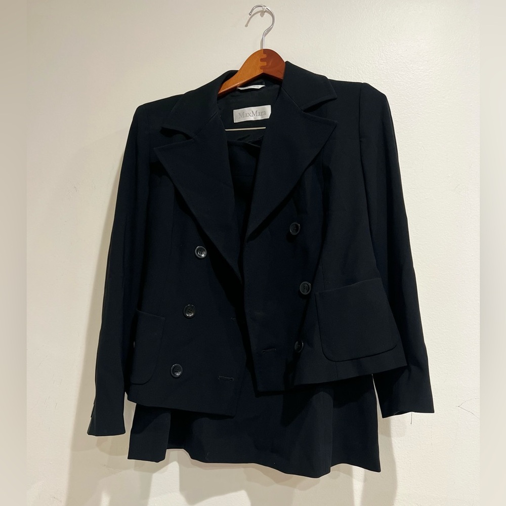 MAX MARA Black blazer and skirt set